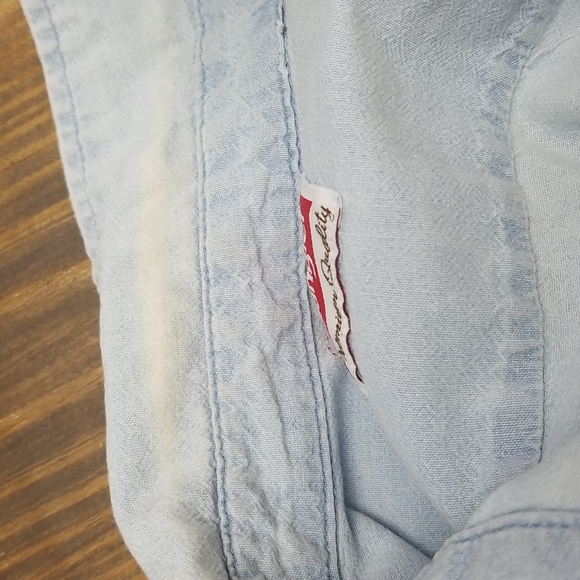 Vintage Wrangler Light Wash Denim Long Sleeve Shirt Small - Picture 5 of 7